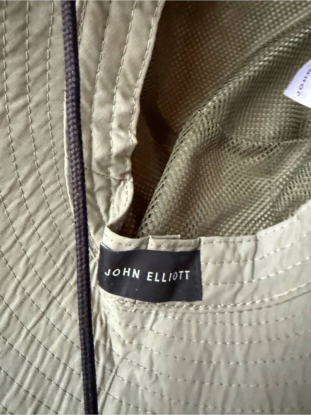 John Elliott L/XL Olive Nylon Blend Bucket Hat Adjustable Chin Strap - Picture 6 of 8
